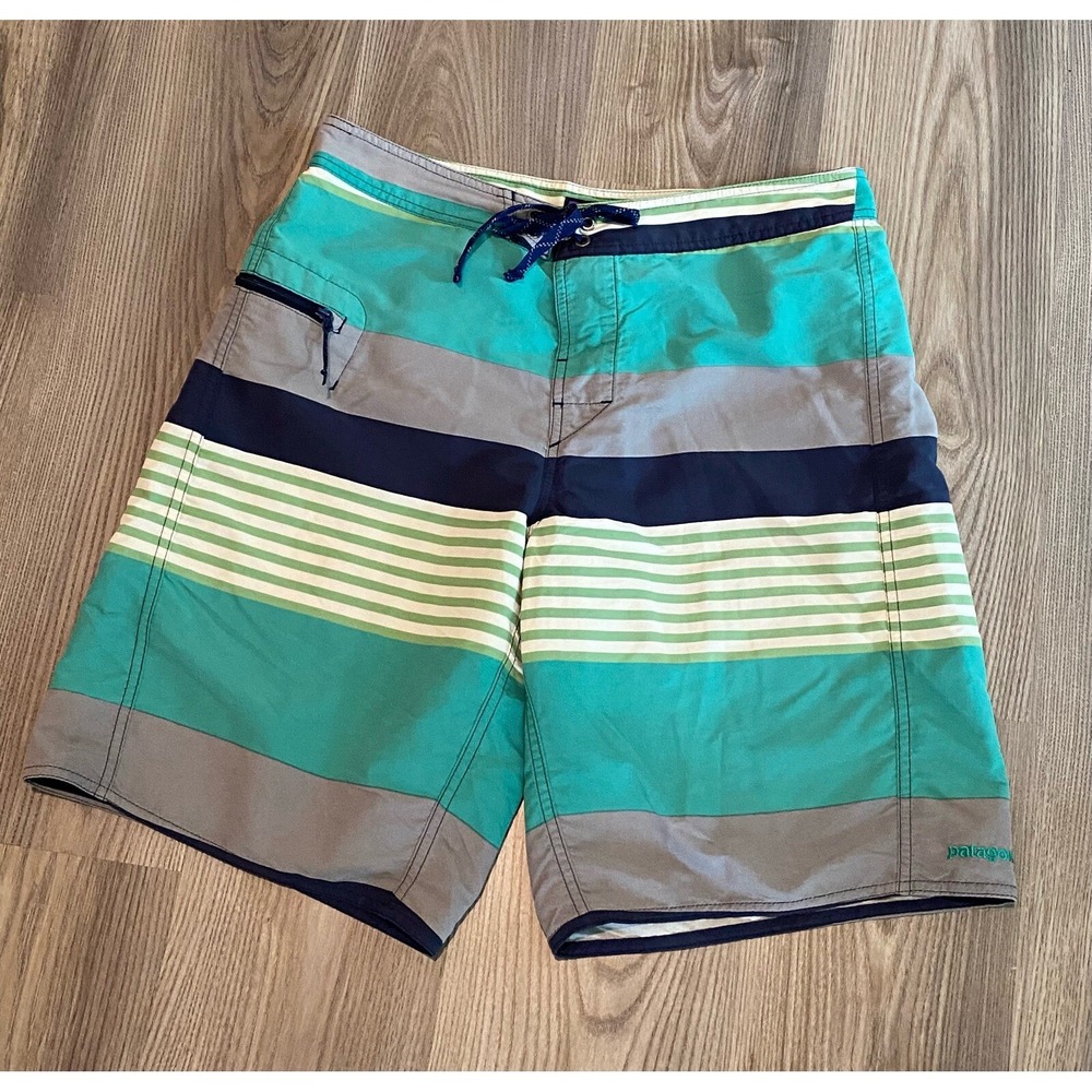Patagonia Stripe Swim Board Shorts Surf Men's size 32